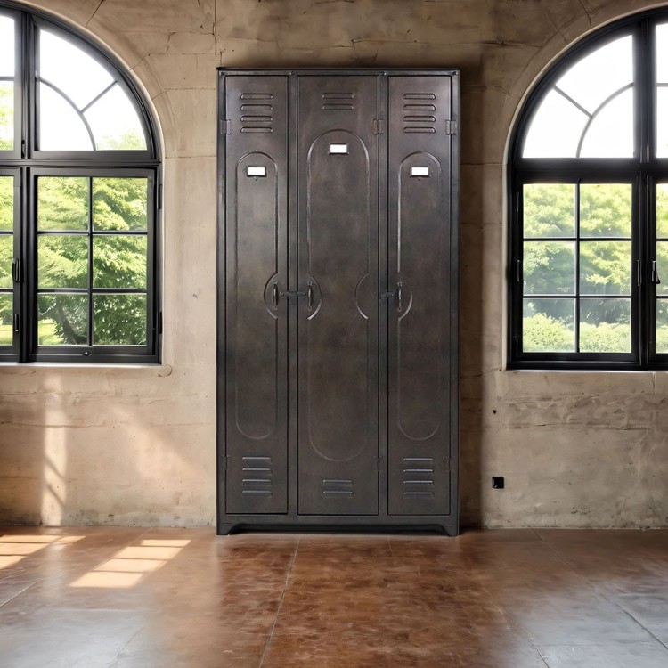Armoire industrielle 3 portes en métal
