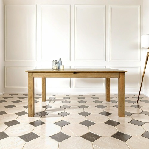 Table à manger extensible en bois massif - Nuri