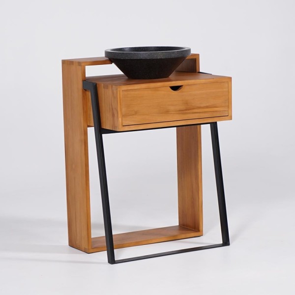 Meuble de salle de bain en teck massif - Arya