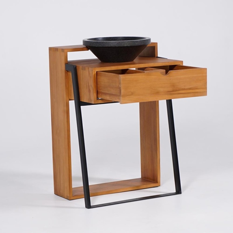 Meuble de salle de bain en teck massif - Arya