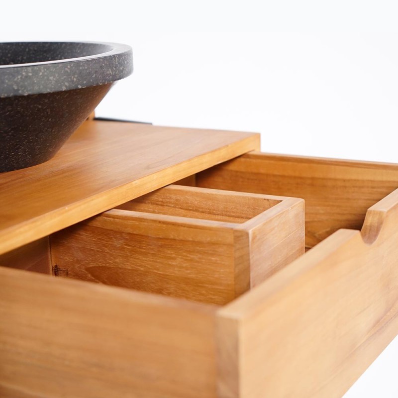 Meuble de salle de bain en teck massif - Arya