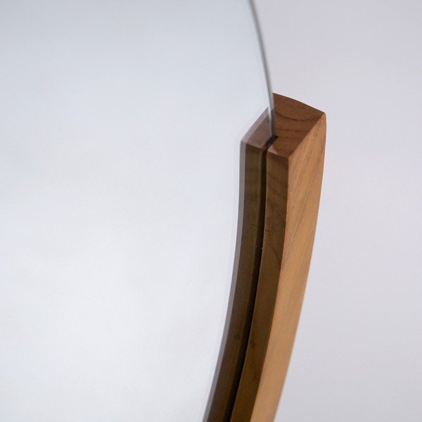 Miroir 120 cm avec bords arrondis et encadrement en teck - Keya
