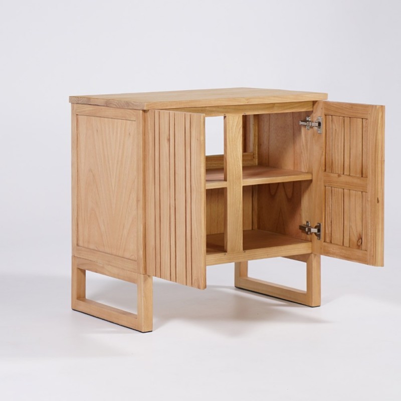Meuble de salle de bain sous vasque en bois massif 80 cm - Satya