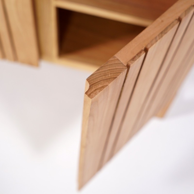 Meuble de salle de bain sous vasque en bois massif 80 cm - Satya