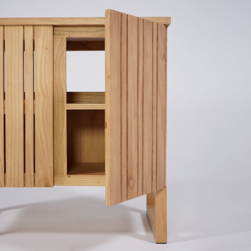 Meuble de salle de bain sous vasque en bois massif 80 cm - Satya