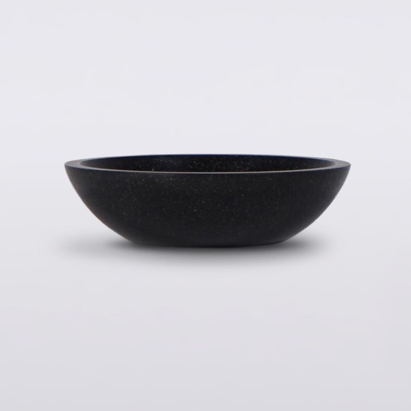 Vasque ronde en terrazzo noir diamètre 40 cm - Megha