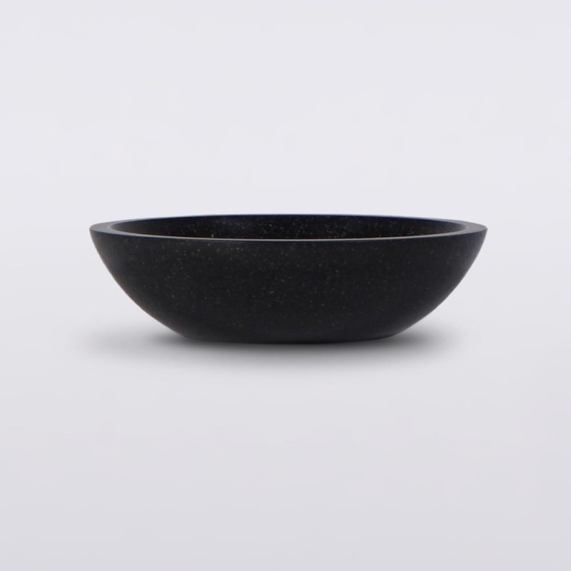 Vasque ronde en terrazzo noir diamètre 40 cm - Megha