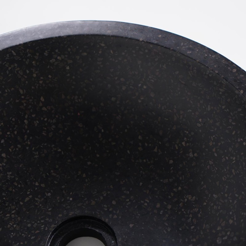 Vasque ronde en terrazzo noir diamètre 40 cm - Megha