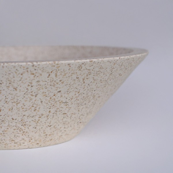 Vasque conique en terrazzo blanc 40 cm x 40 cm - Mohini