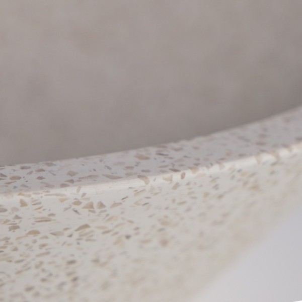 Vasque conique en terrazzo blanc 40 cm x 40 cm - Mohini