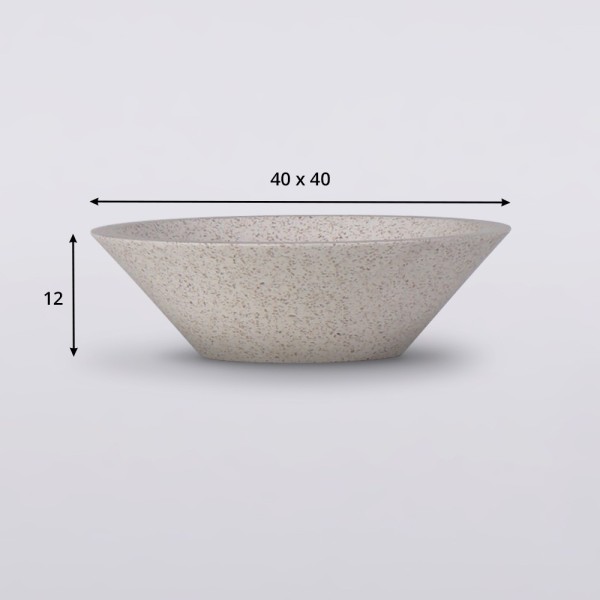 Vasque conique en terrazzo blanc 40 cm x 40 cm - Mohini