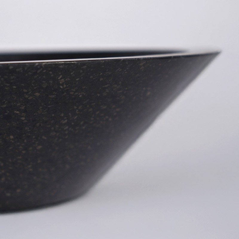 Vasque conique en terrazzo noir 45 cm x 45 cm - Mohini