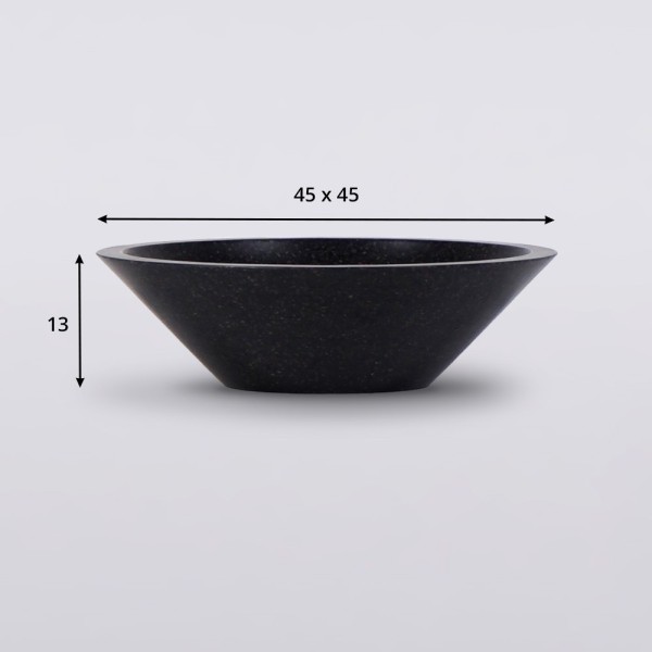 Vasque conique en terrazzo noir 45 cm x 45 cm - Mohini