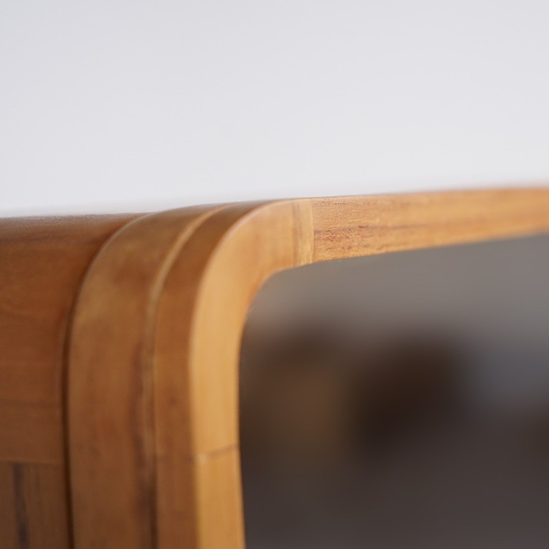 Miroir de salle de bain en teck avec compartiment de rangement - Indira