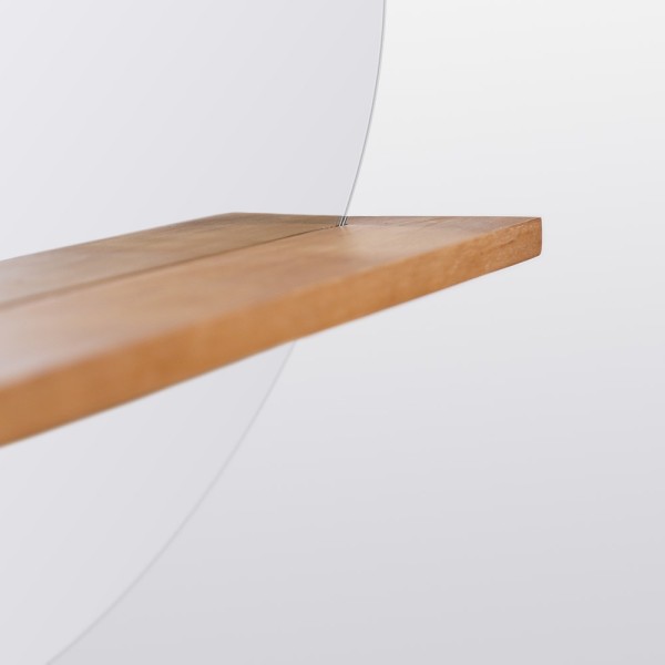 Miroir simple de forme organique avec tablette en teck - Anjali