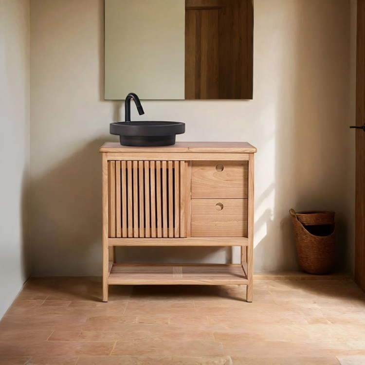 Meuble de salle de bain sous vasque en bois 80 cm - Rohini