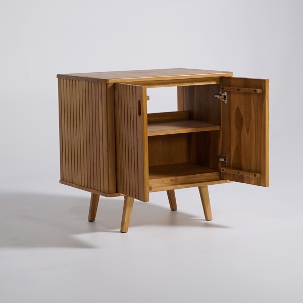 Meuble sous vasque en teck massif 80 cm - Neha