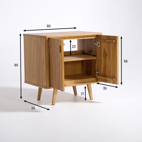 Meuble sous vasque en teck massif 80 cm - Neha
