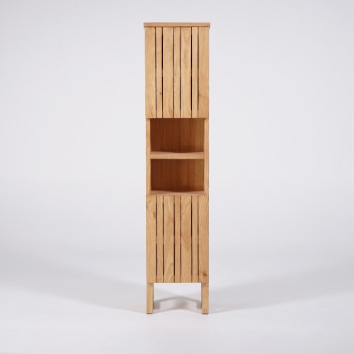 Colonne de salle de bain en bois massif à poser - Satya