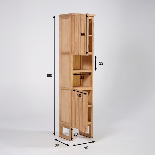 Colonne de salle de bain en bois massif à poser - Satya