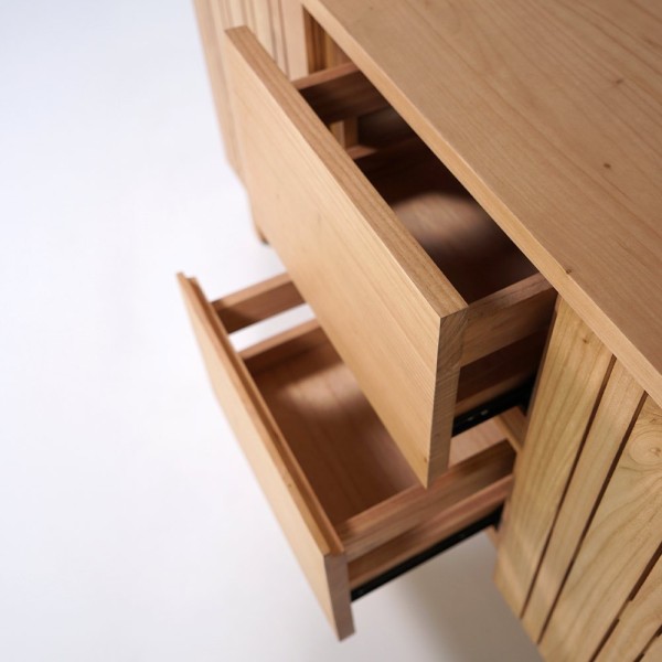 Meuble de salle de bain sous vasque en bois massif 140 cm - Satya