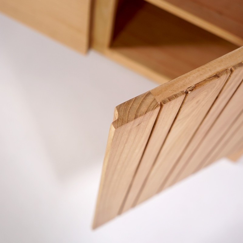 Meuble de salle de bain sous vasque en bois massif 140 cm - Satya