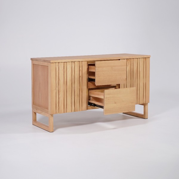 Meuble de salle de bain sous vasque en bois massif 140 cm - Satya