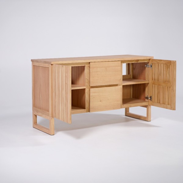 Meuble de salle de bain sous vasque en bois massif 140 cm - Satya