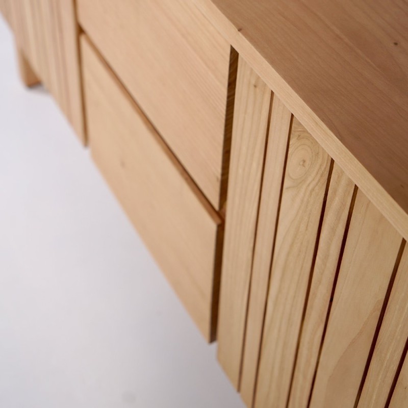Meuble de salle de bain sous vasque en bois massif 140 cm - Satya