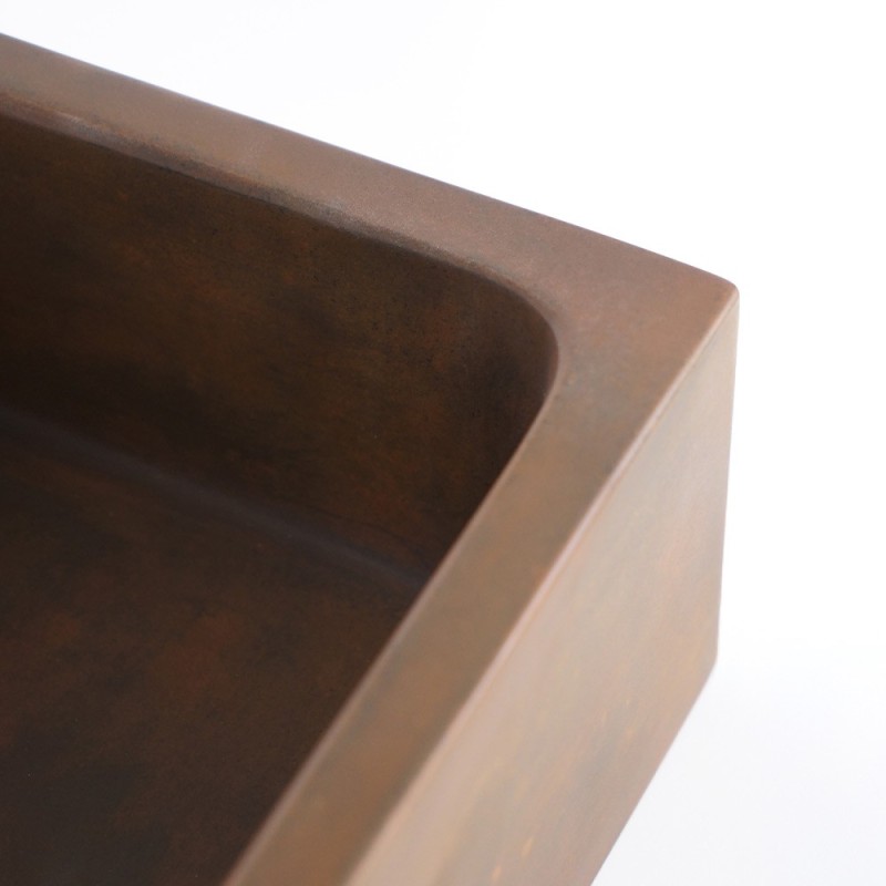 Vasque en béton rectangulaire - Brun vintage - Slate Wave