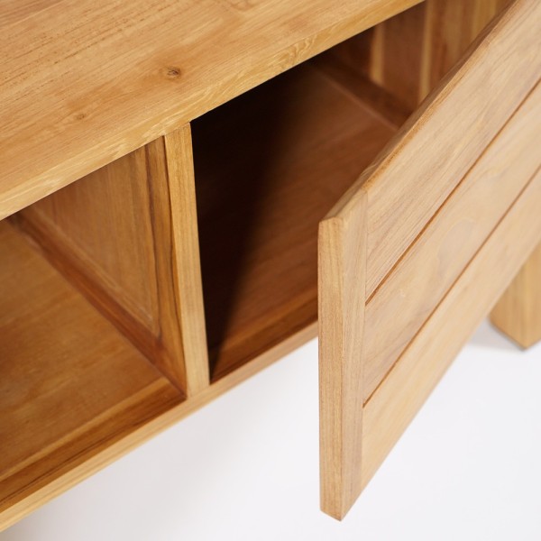 Meuble sous vasque en teck massif 120 cm - Nandini