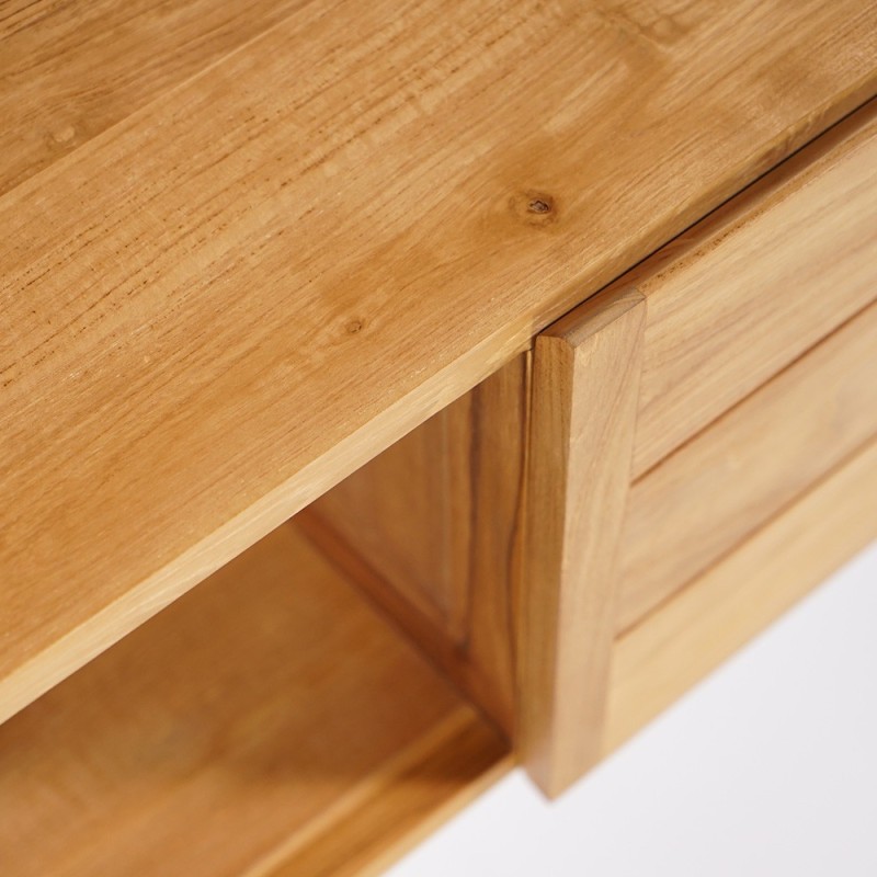 Meuble sous vasque en teck massif 120 cm - Nandini