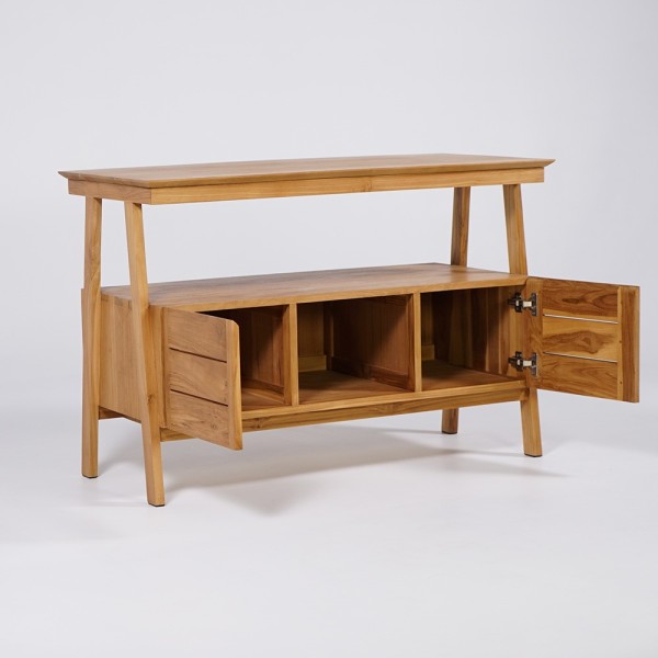 Meuble sous vasque en teck massif 120 cm - Nandini