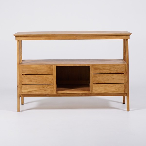 Meuble sous vasque en teck massif 120 cm - Nandini