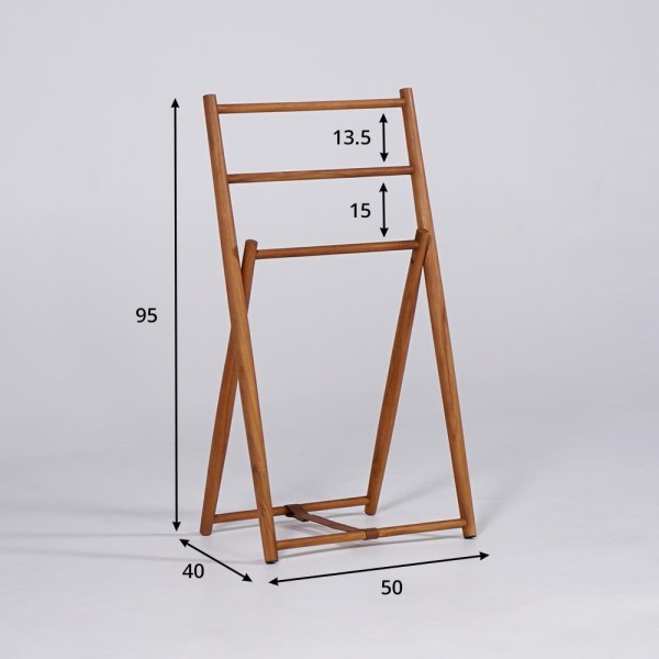 Porte serviettes en bois massif de teck - Cannella