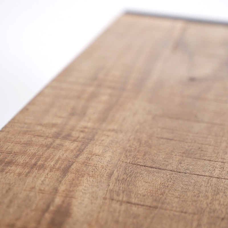 Buffet industriel en bois massif avec 4 portes en métal noir 180 cm - Kansas