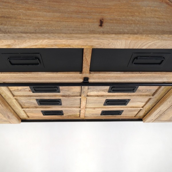 Buffet bois massif 200 cm avec portes coulissantes - Paris
