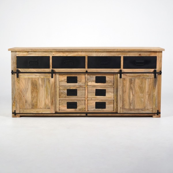Buffet bois massif 200 cm avec portes coulissantes - Paris