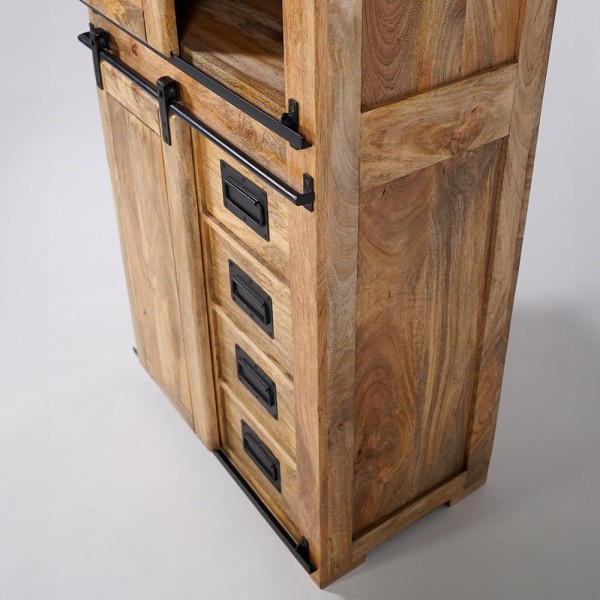 Armoire buffet bois massif et métal - Paris