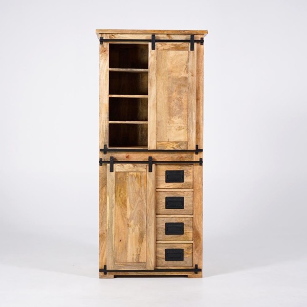 Armoire buffet bois massif et métal - Paris