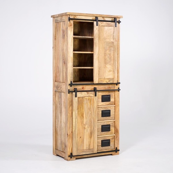 Armoire buffet bois massif et métal - Paris