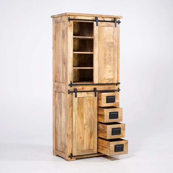 Armoire buffet bois massif et métal - Paris