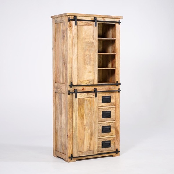 Armoire buffet bois massif et métal - Paris