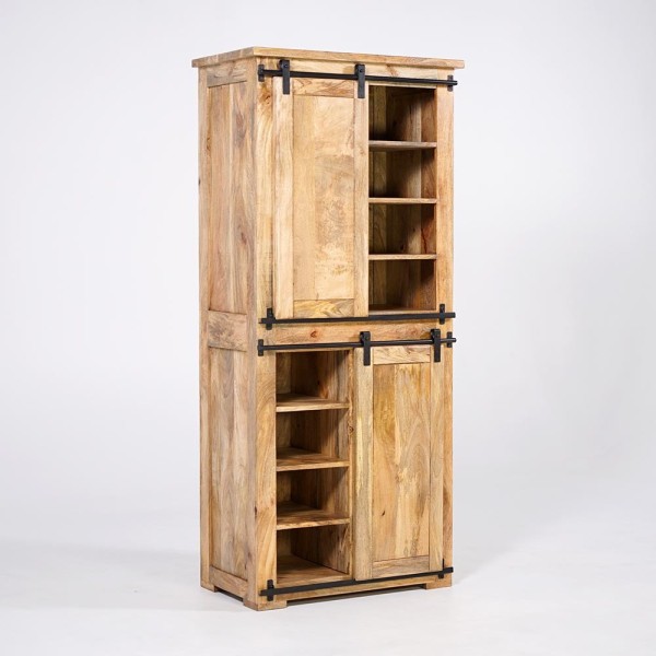 Armoire buffet bois massif et métal - Paris