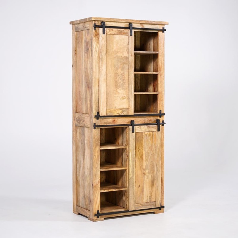 Armoire buffet bois massif et métal - Paris