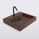 Vasque en béton rectangulaire brun vintage - Solidis