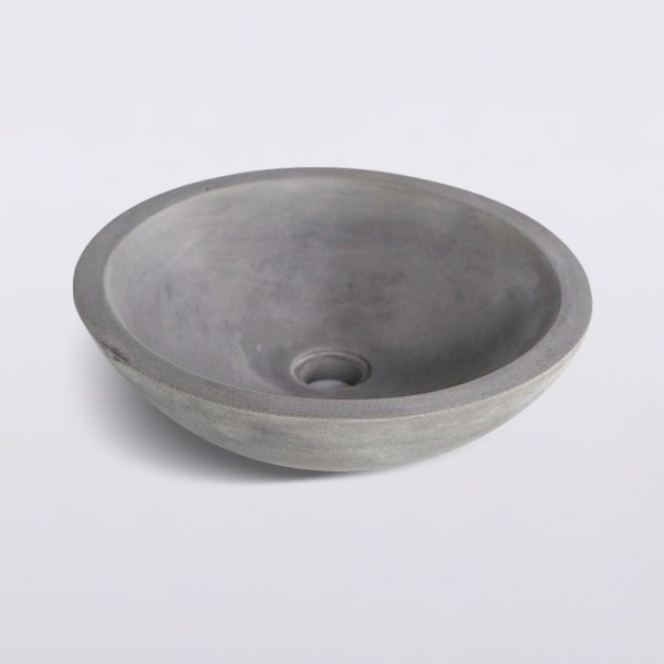 Vasque ronde en terrazzo gris diamètre 40 cm - Megha