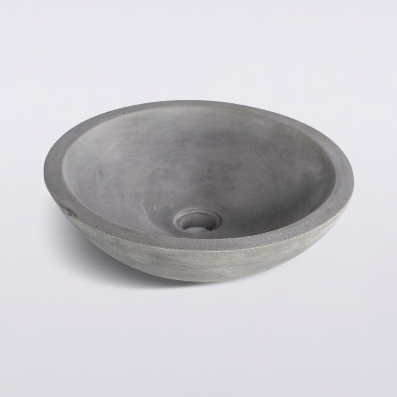 Vasque ronde en terrazzo gris diamètre 40 cm - Megha