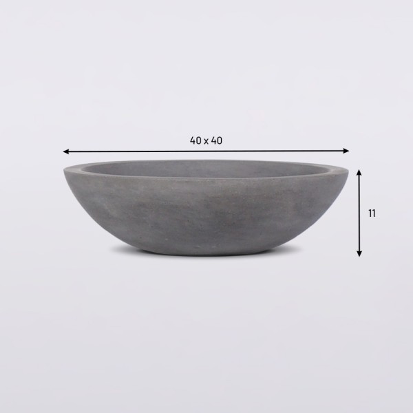 Vasque ronde en terrazzo gris diamètre 40 cm - Megha