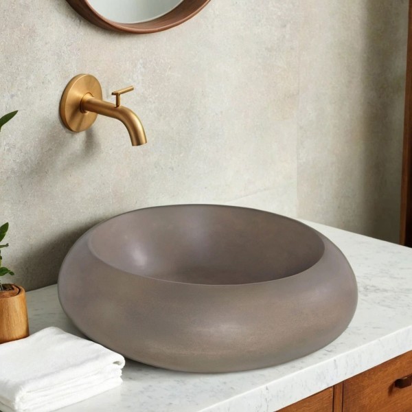 Vasque en béton ronde - Couleur naturelle - Concrete Essence